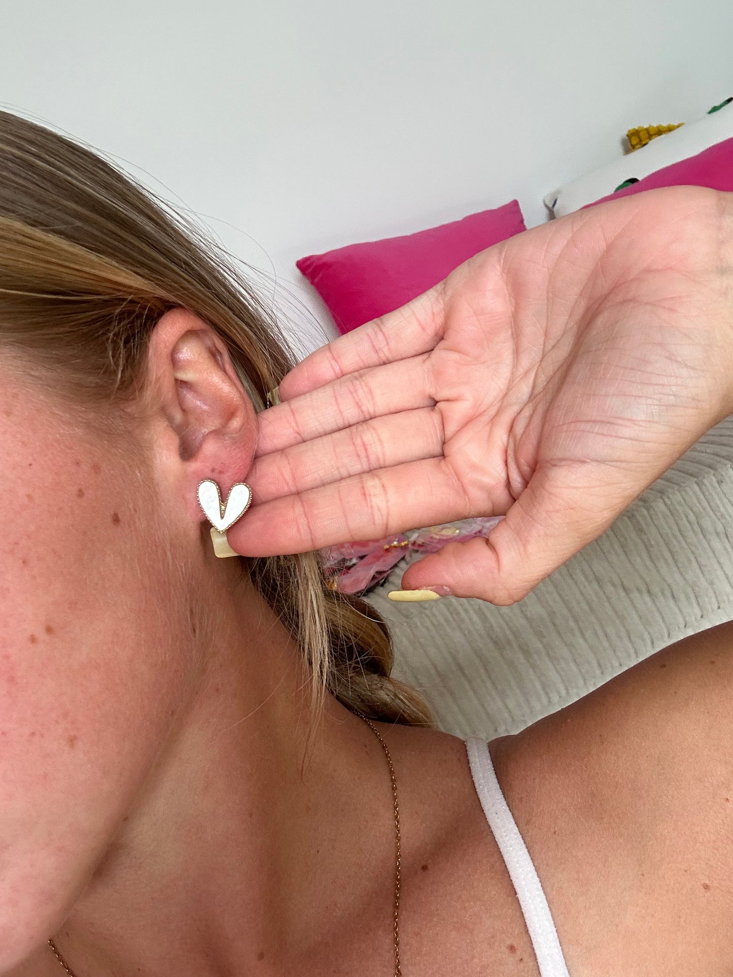 Block Heart stud