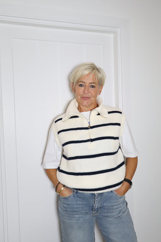 Sleeveless Half Zip Jumper