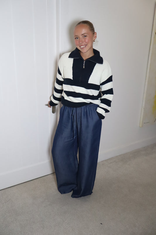 Denim Drawstring Trousers