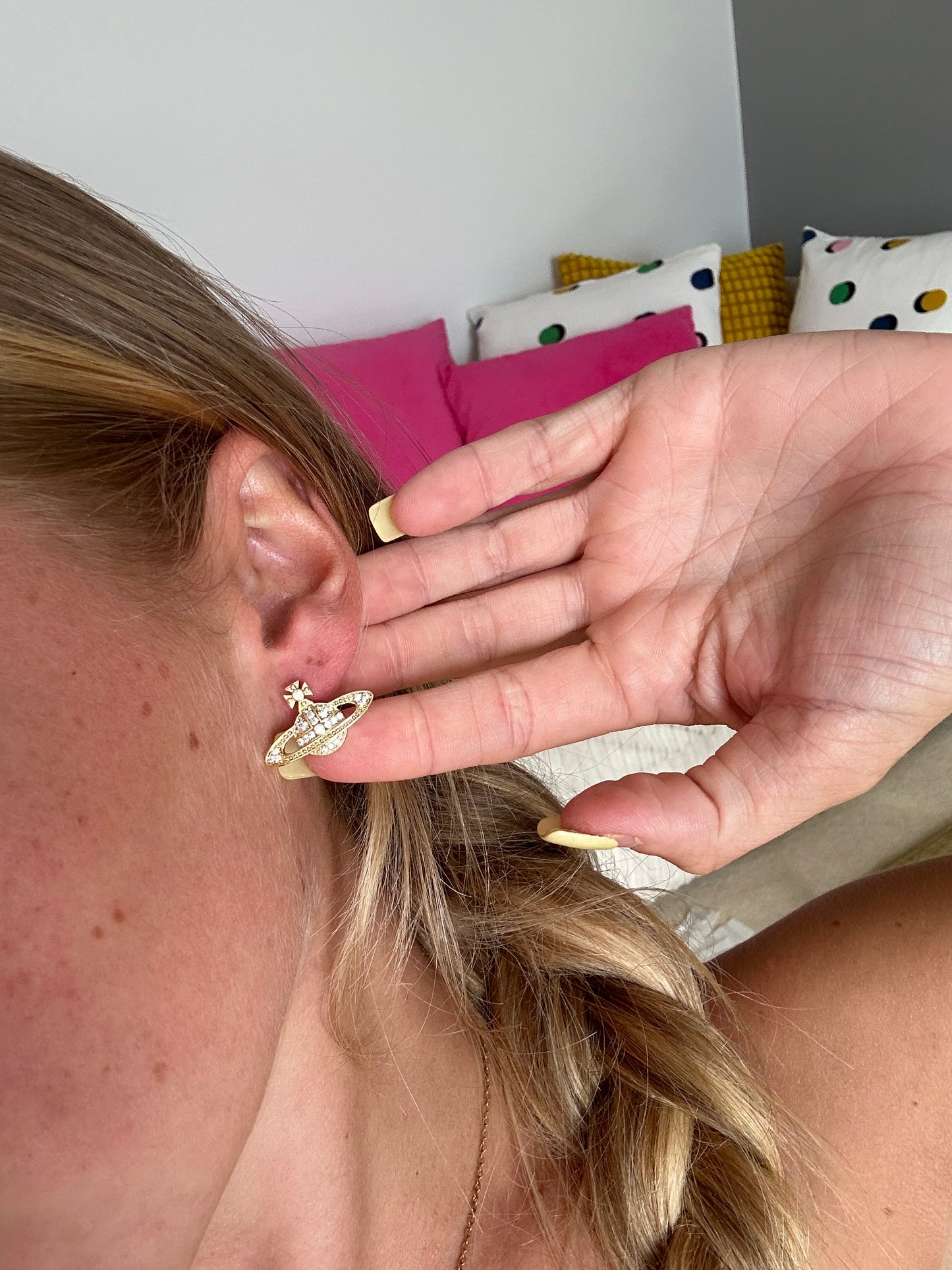 Planet crystal earrings