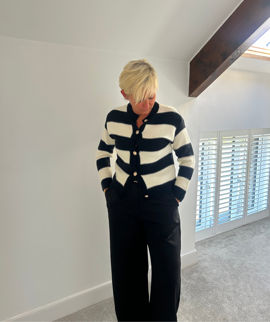 Black straight cut trousers