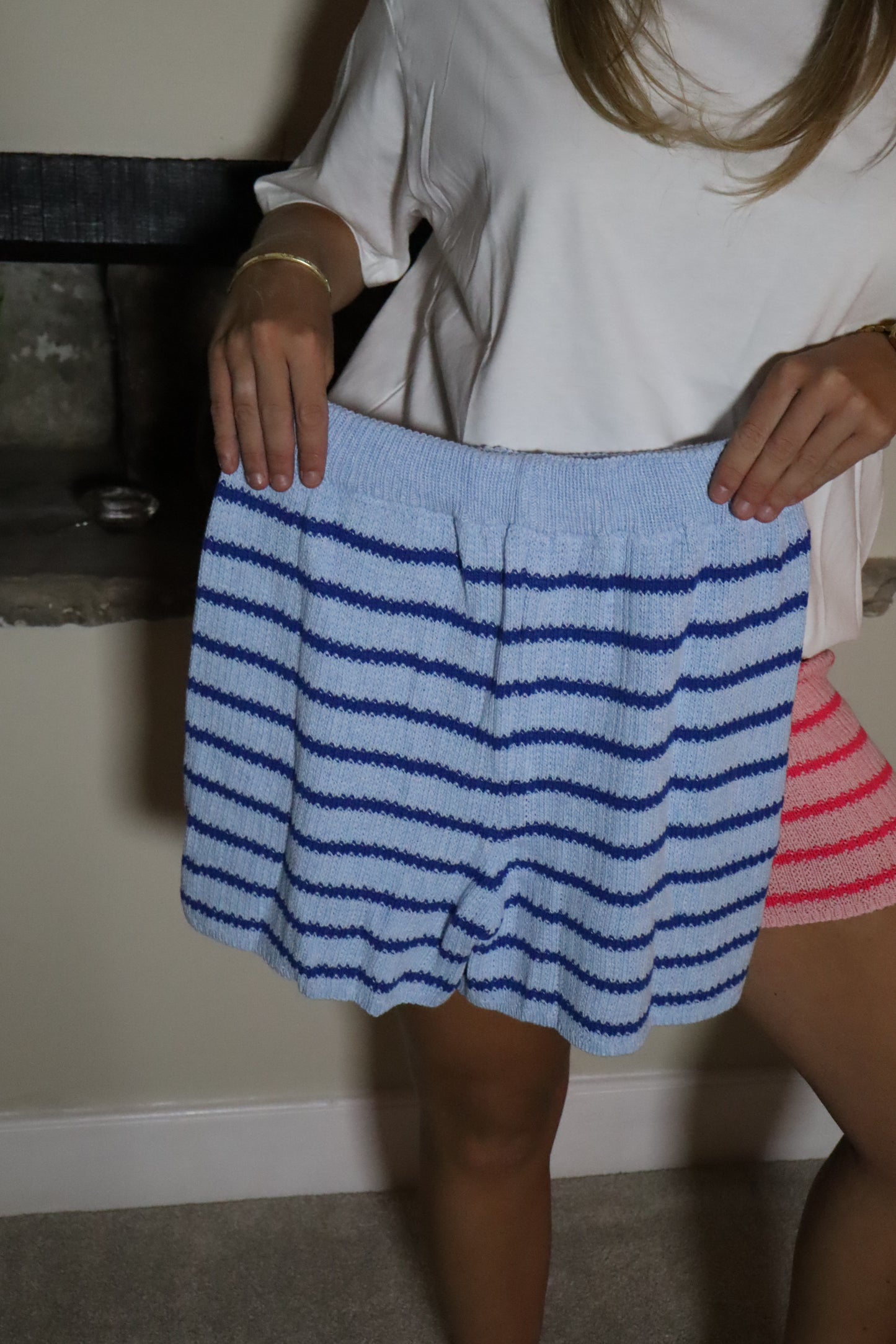Stripped Knitted Shorts