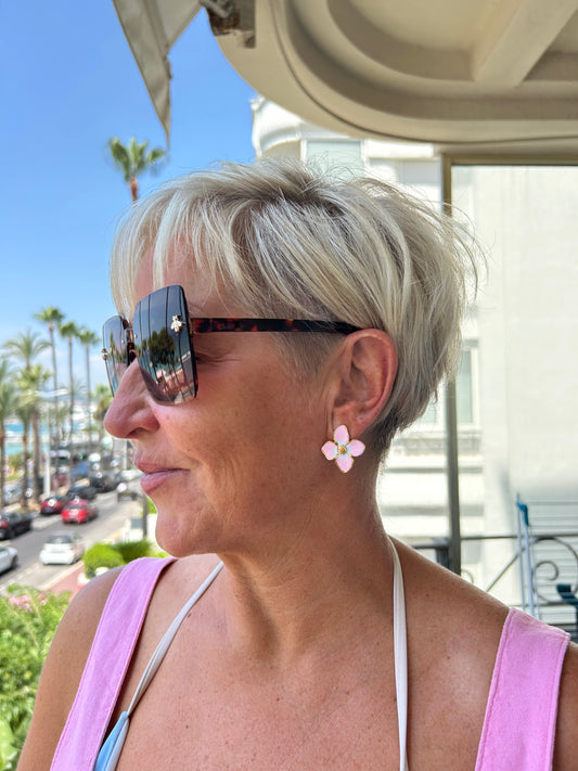 PRE ORDER Pink Flower Stud Earrings