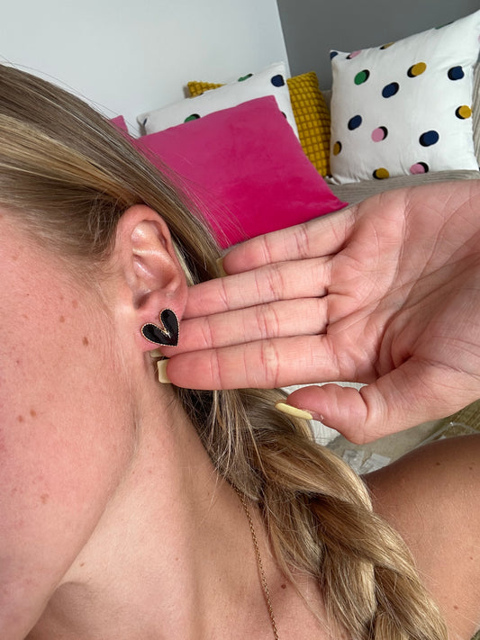 Block Heart stud