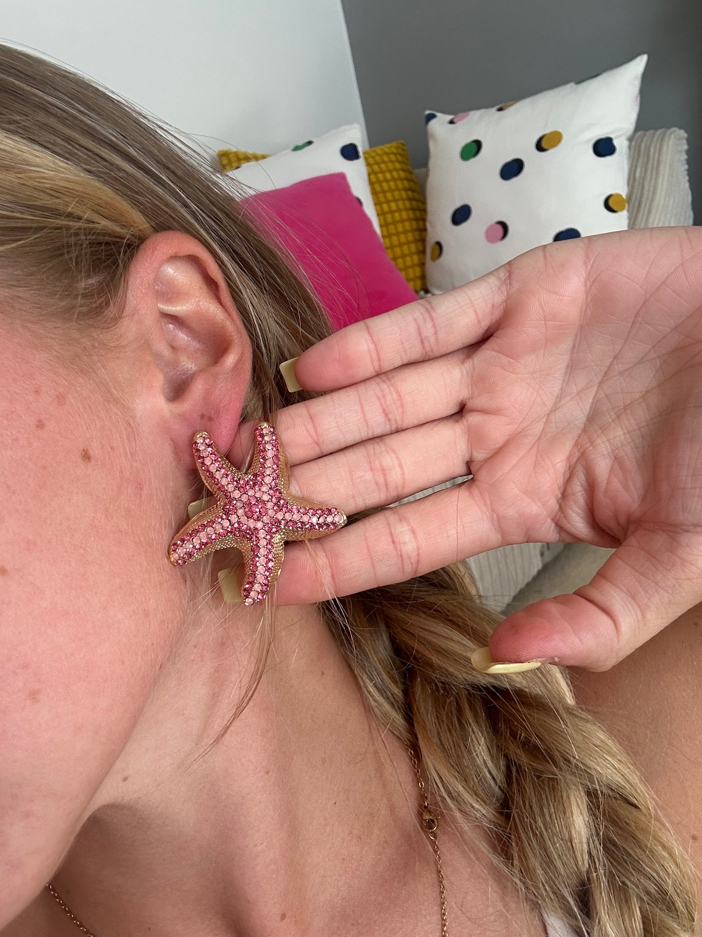 Crystal starfish earrings