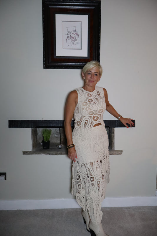 Crochet Asymmetrical Maxi Skirt