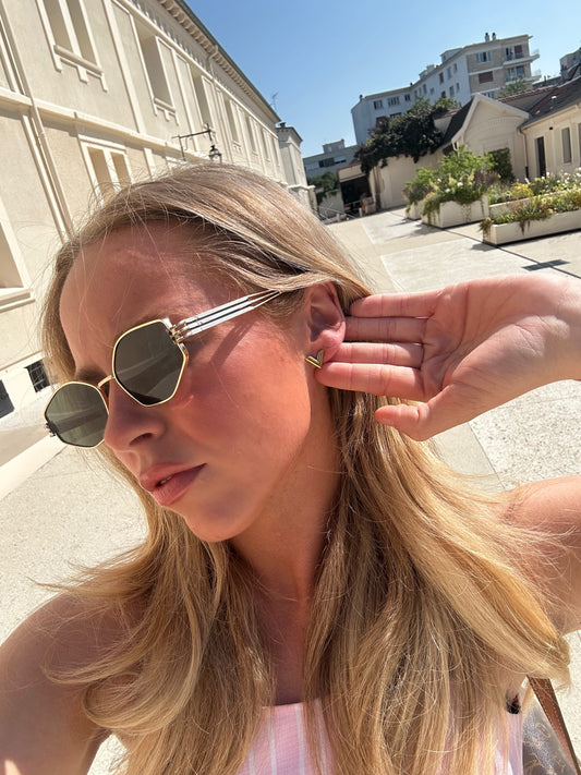 V shape stud earrings