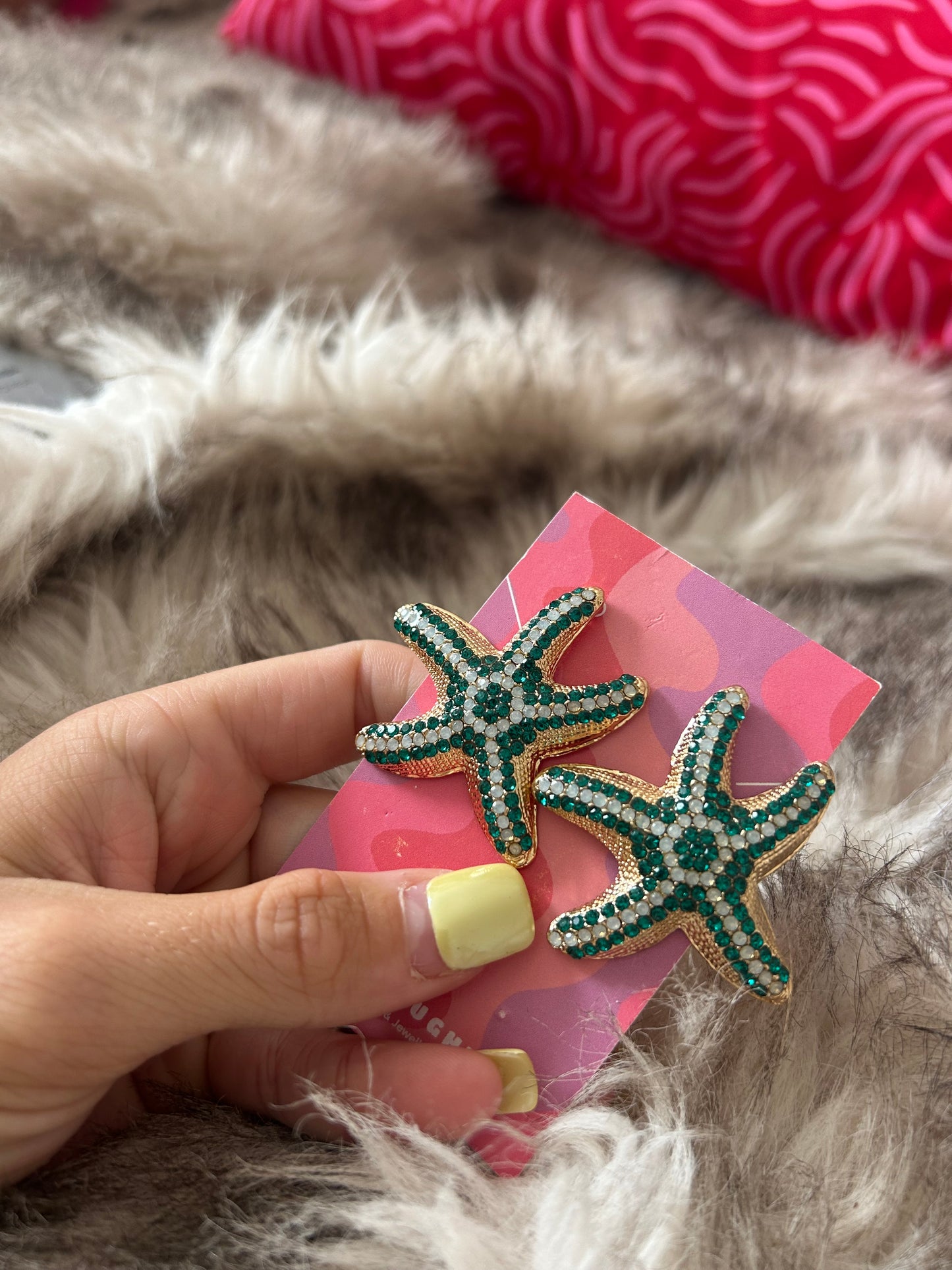 Crystal starfish earrings