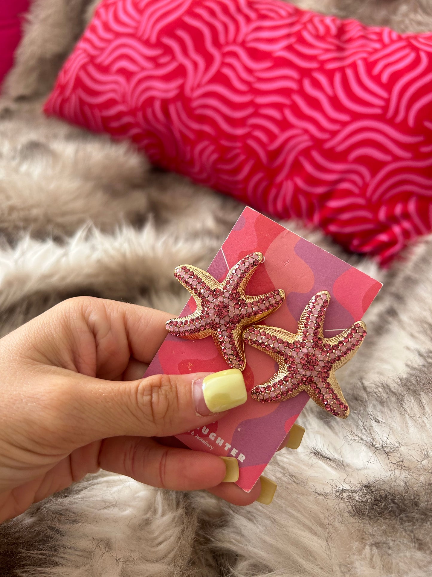 Crystal starfish earrings