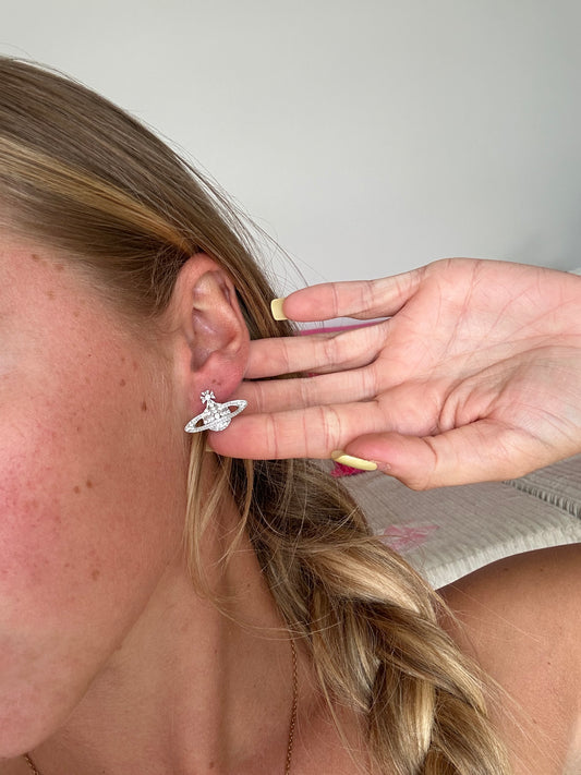 Planet crystal earrings
