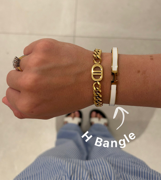 Gold H Bangle