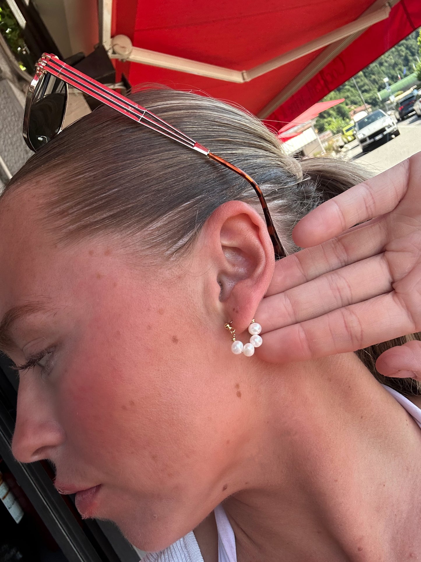 Pearl Hoop Earrings