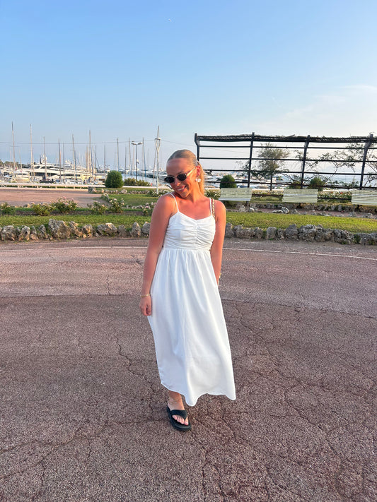 Midi Dress with gathered bustier